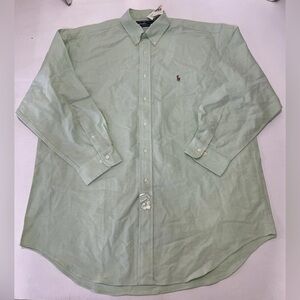 Lauren Ralph Lauren Light Green Shirt Size 17 YARMOUTH100% COTTON OXFORD